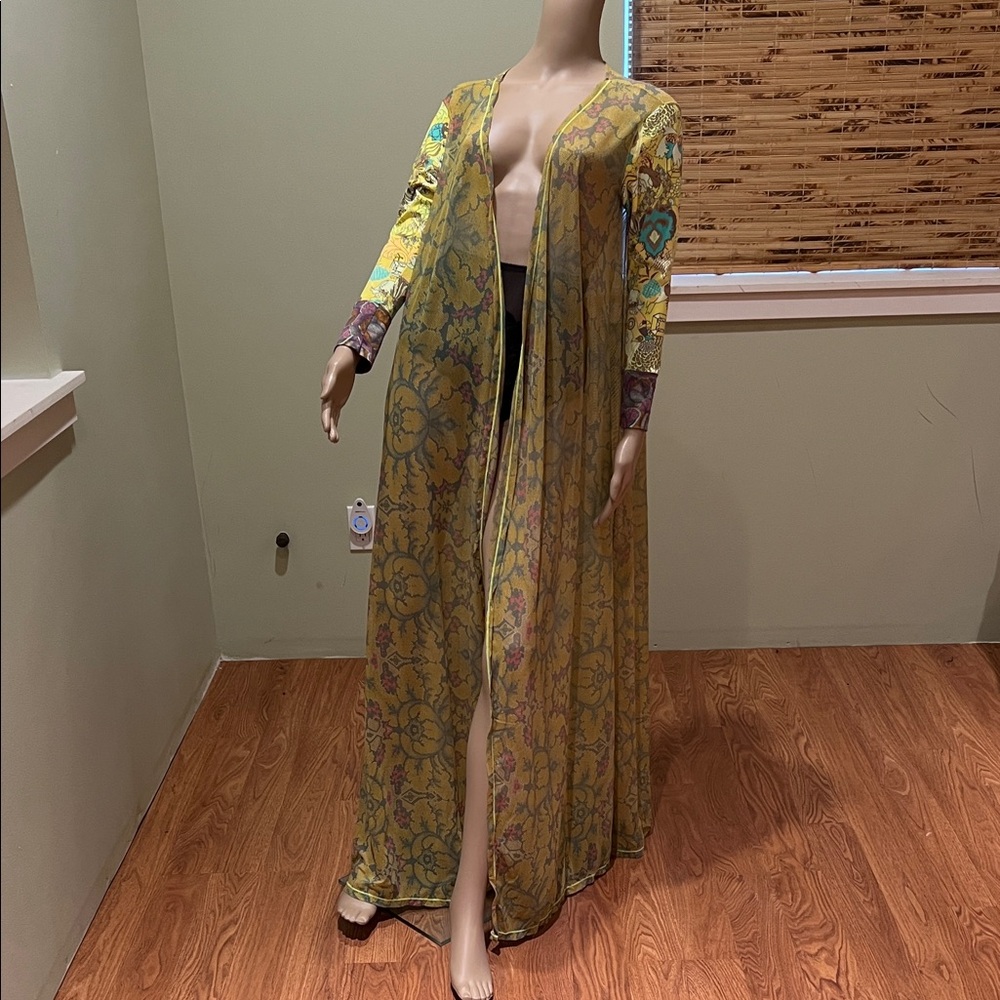 Maaji Elegant Multi Colored With Neon Trim Coverup